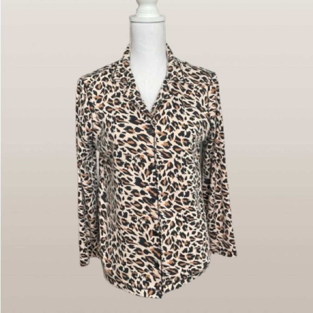 Cheetah print top, jacket or pajama top by Betsey Johnson, M